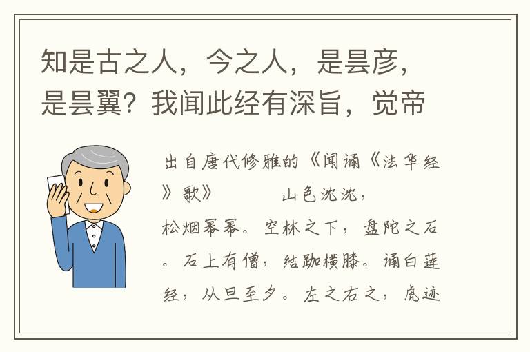 知是古之人，今之人，是昙彦，是昙翼？我闻此经有深旨，觉帝称之有妙义。