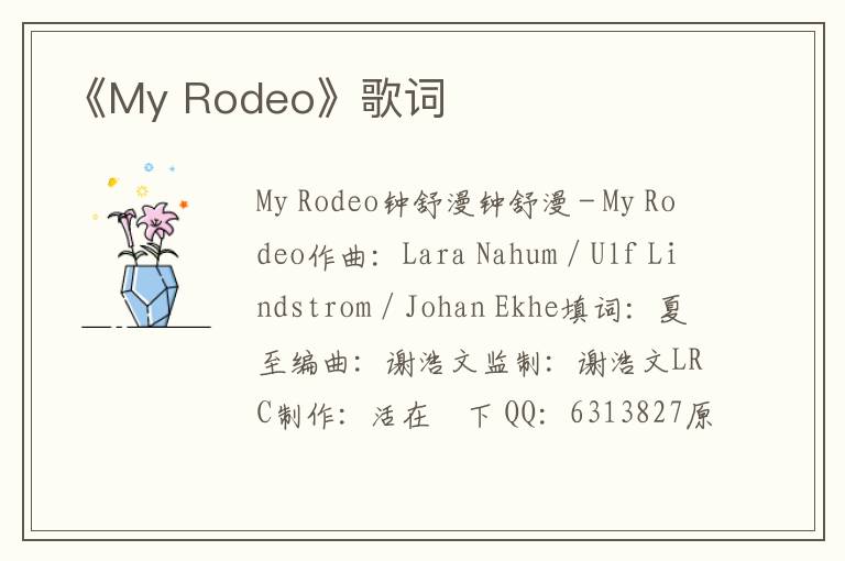 《My Rodeo》歌词