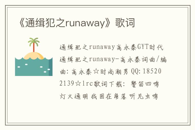 《通缉犯之runaway》歌词