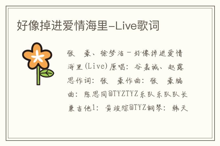 好像掉进爱情海里-Live歌词