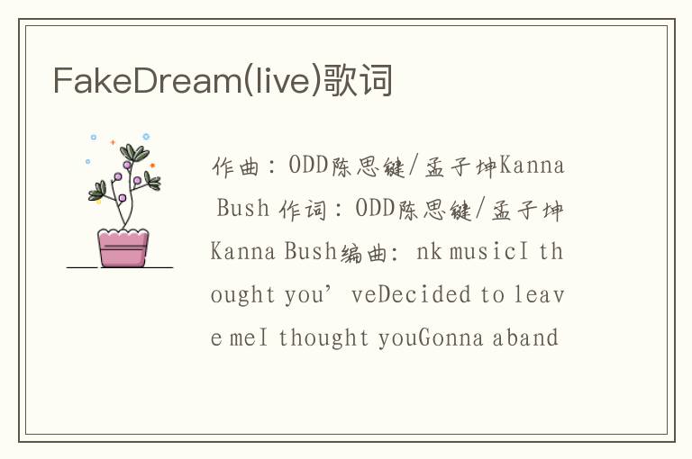 FakeDream(live)歌词