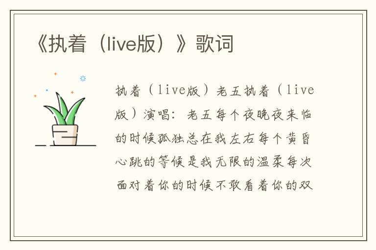 《执着（live版）》歌词