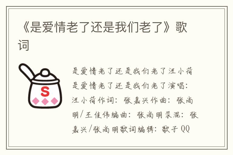 《是爱情老了还是我们老了》歌词