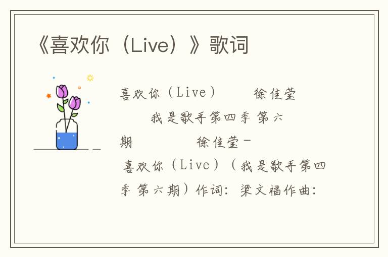 《喜欢你（Live）》歌词