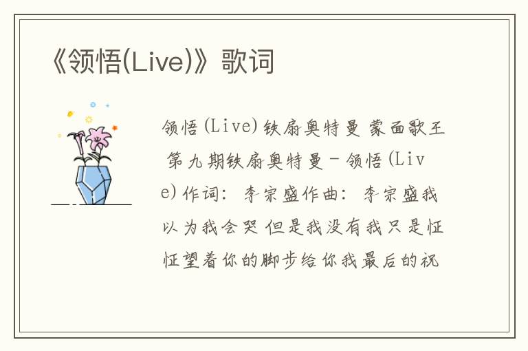 《领悟(Live)》歌词