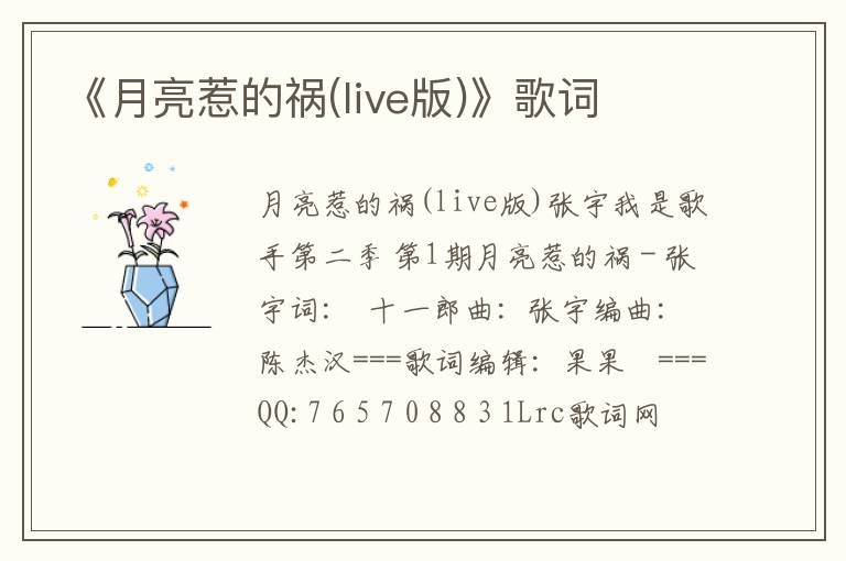 《月亮惹的祸(live版)》歌词