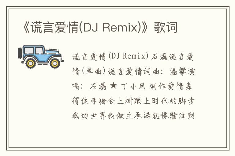 《谎言爱情(DJ Remix)》歌词