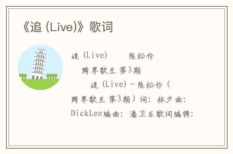 《追 (Live)》歌词