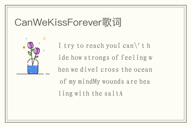 CanWeKissForever歌词