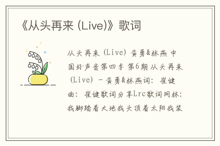 《从头再来 (Live)》歌词