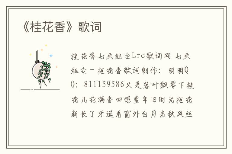 《桂花香》歌词