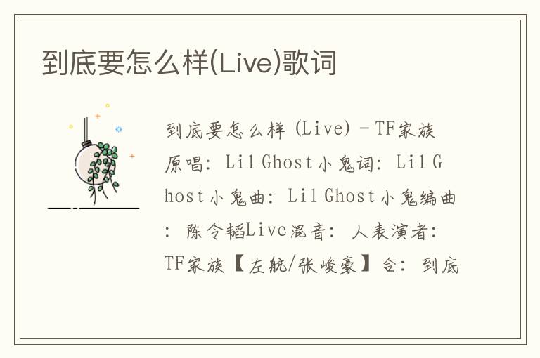 到底要怎么样(Live)歌词