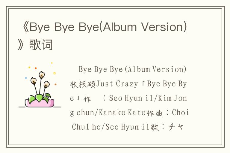 《Bye Bye Bye(Album Version)》歌词