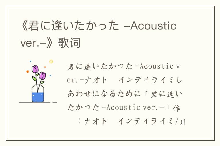 《君に逢いたかった -Acoustic ver.-》歌词