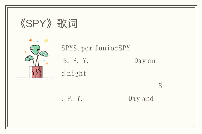 《SPY》歌词