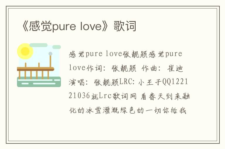 《感觉pure love》歌词