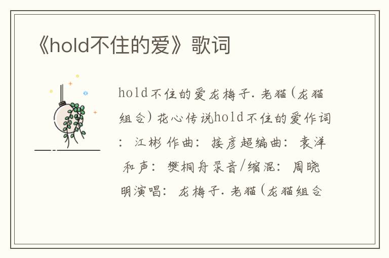 《hold不住的爱》歌词