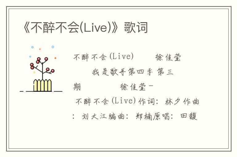 《不醉不会(Live)》歌词