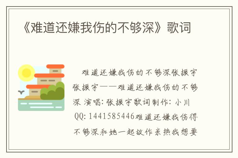 《难道还嫌我伤的不够深》歌词