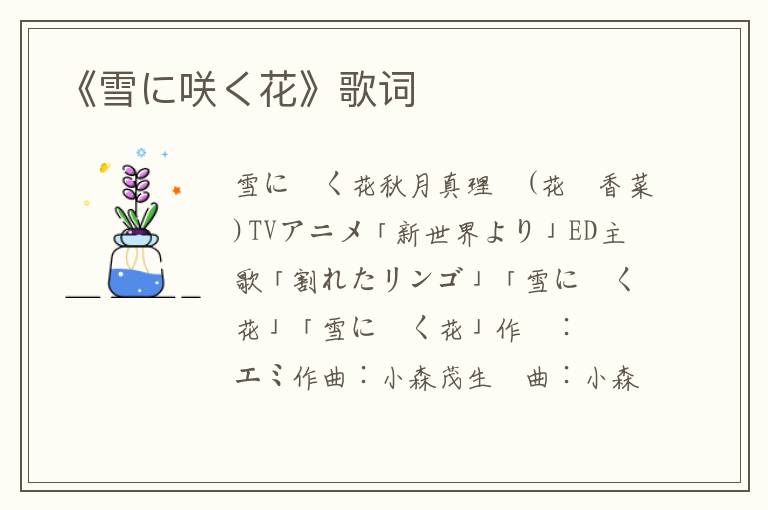 《雪に咲く花》歌词