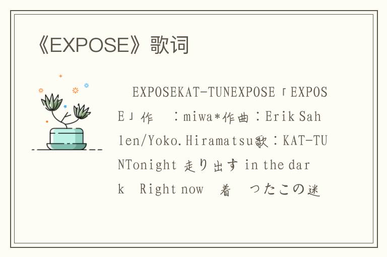 《EXPOSE》歌词