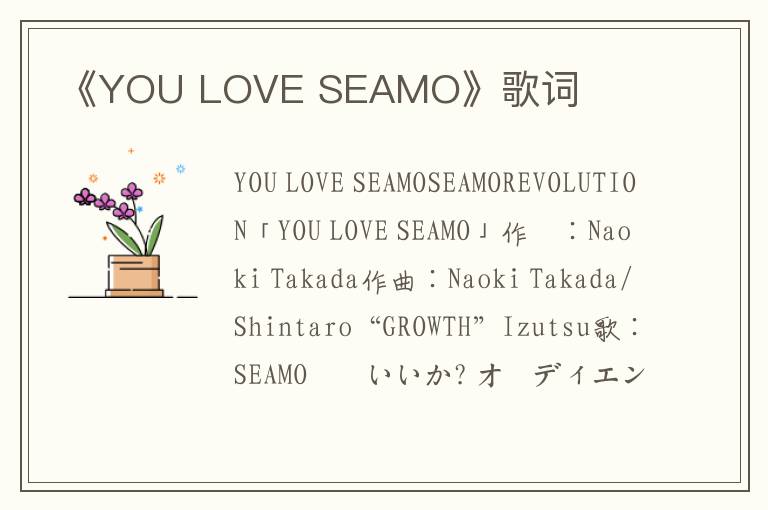 《YOU LOVE SEAMO》歌词