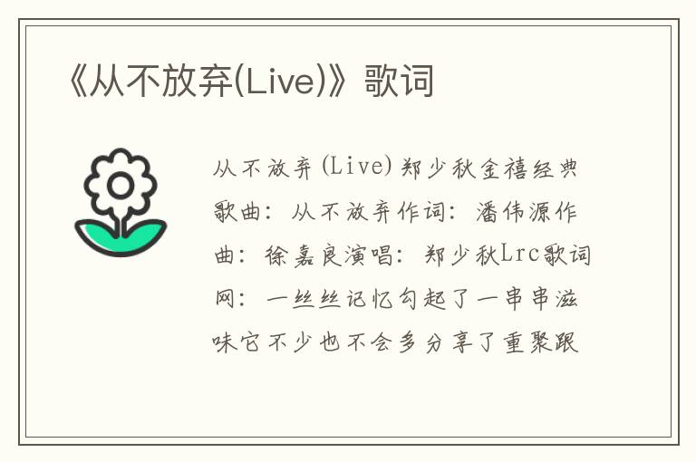 《从不放弃(Live)》歌词