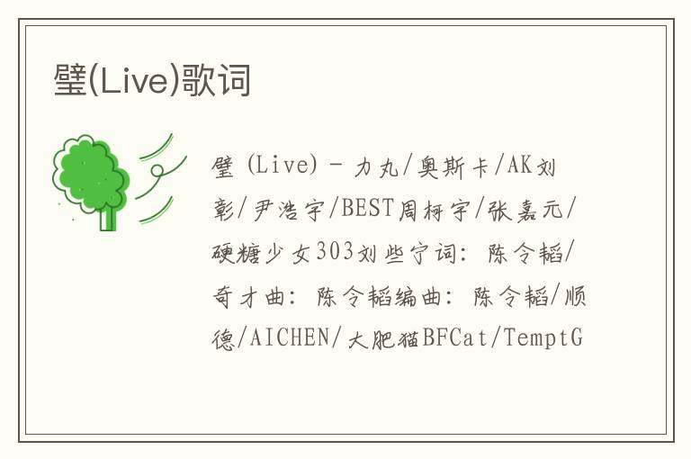 璧(Live)歌词