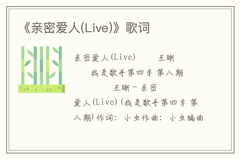 《亲密爱人(Live)》歌词