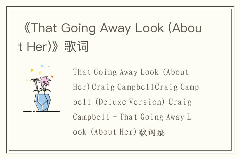 《That Going Away Look (About Her)》歌词