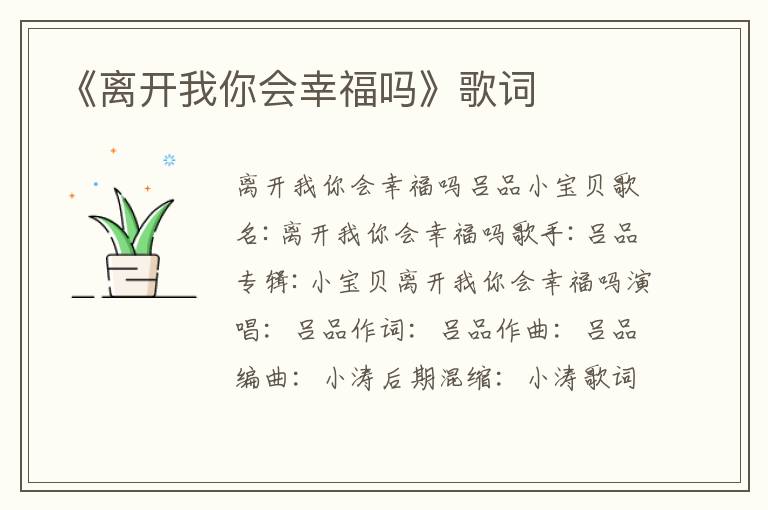 《离开我你会幸福吗》歌词