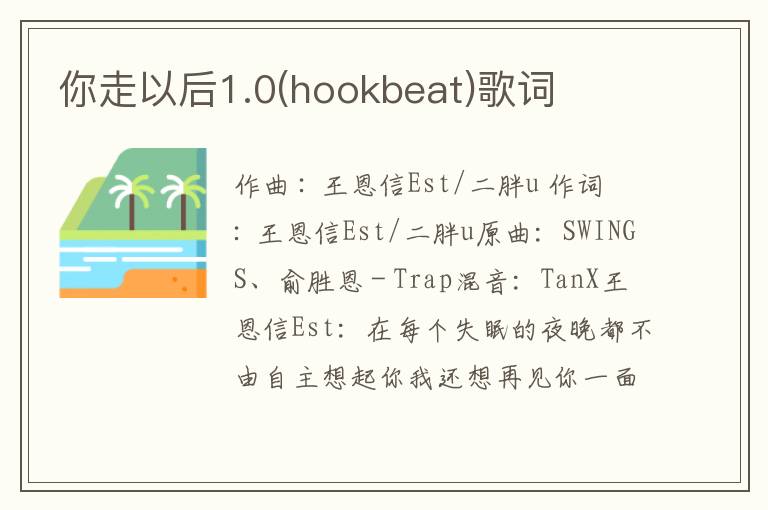 你走以后1.0(hookbeat)歌词