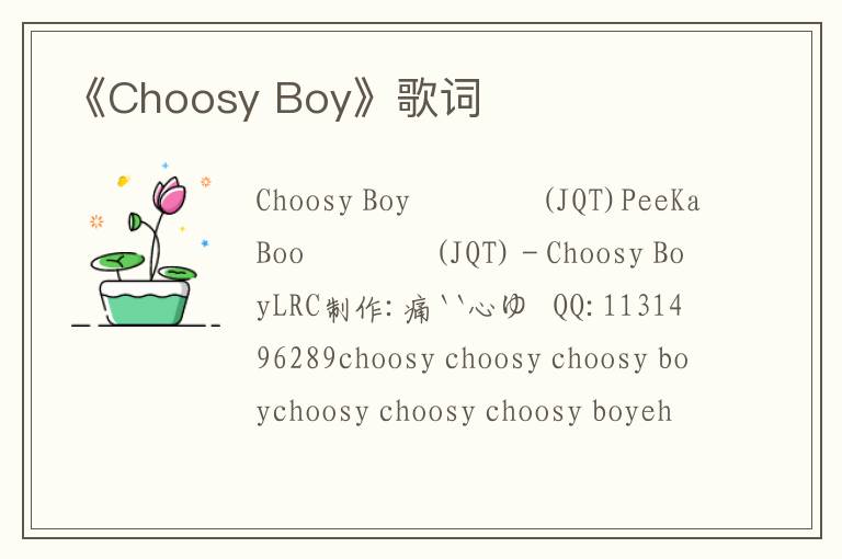 《Choosy Boy》歌词