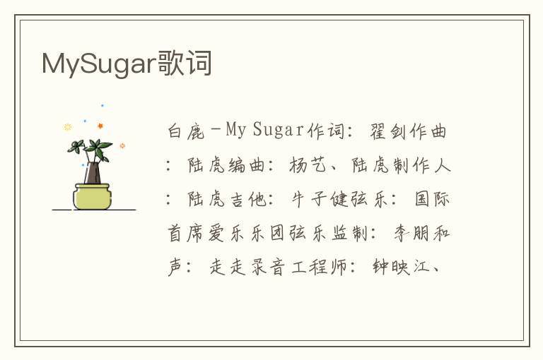 MySugar歌词