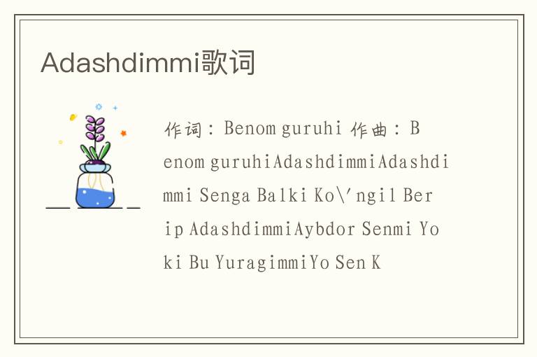 Adashdimmi歌词