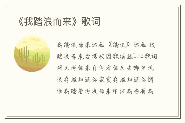 《我踏浪而来》歌词