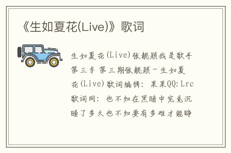 《生如夏花(Live)》歌词