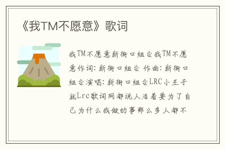 《我TM不愿意》歌词