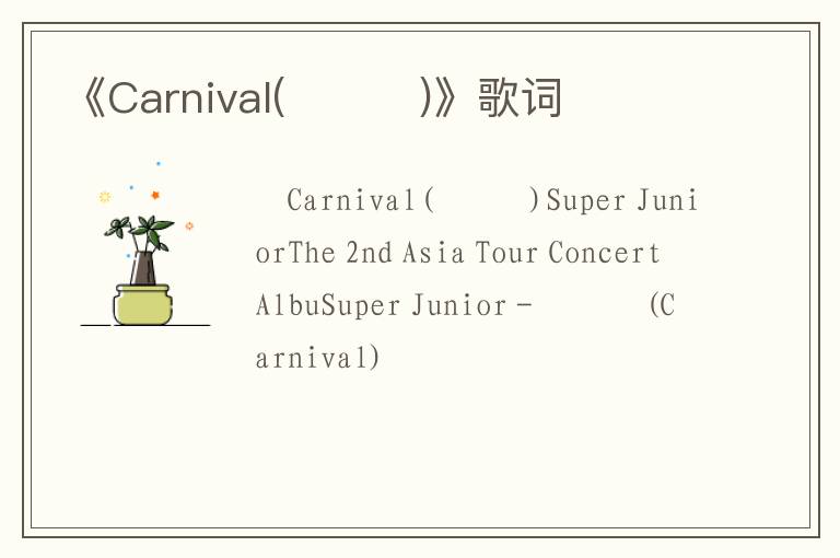 《Carnival(카니발)》歌词