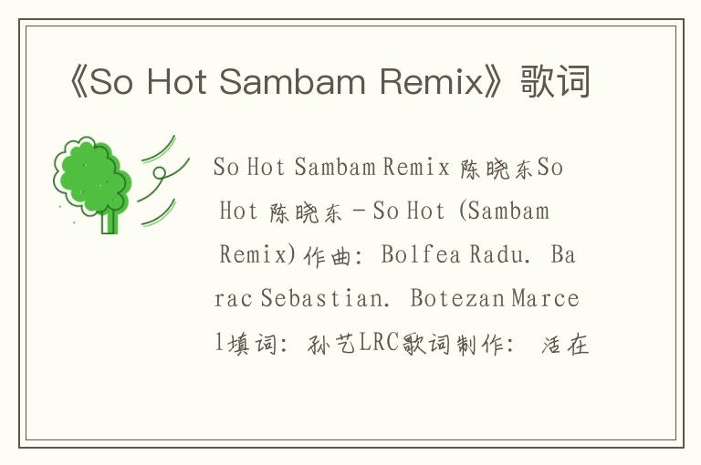 《So Hot Sambam Remix》歌词