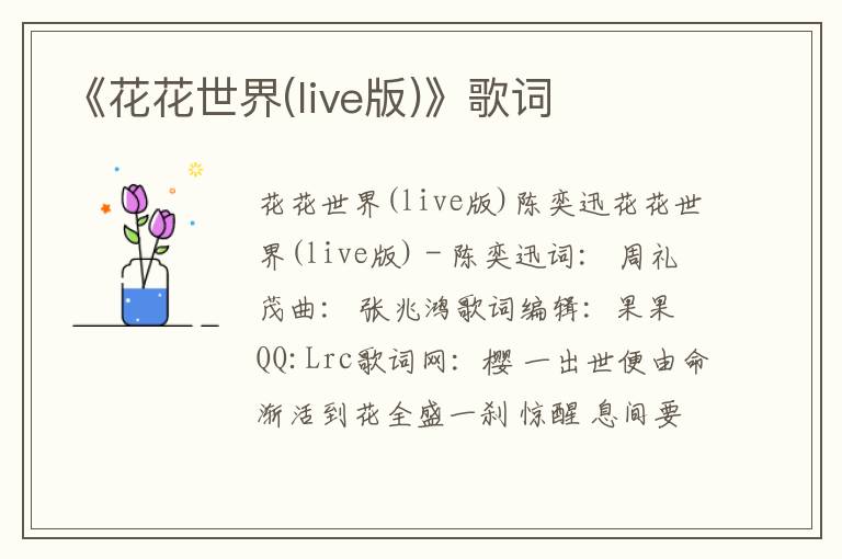 《花花世界(live版)》歌词