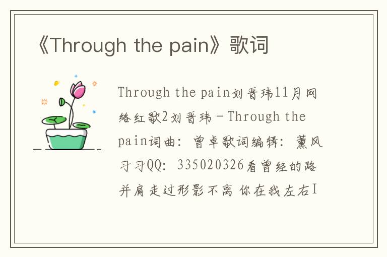 《Through the pain》歌词