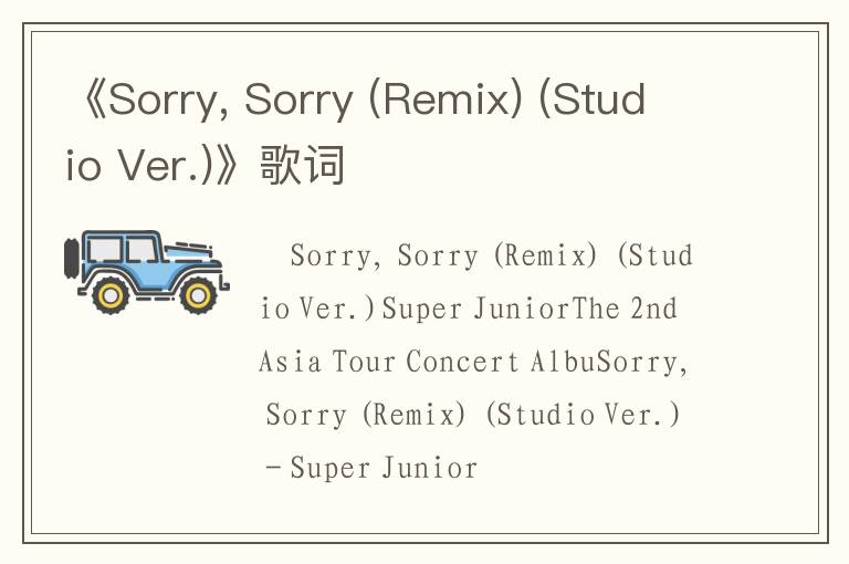 《Sorry, Sorry (Remix) (Studio Ver.)》歌词