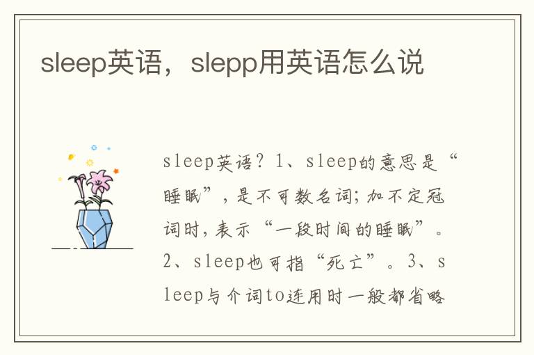 sleep英语，slepp用英语怎么说