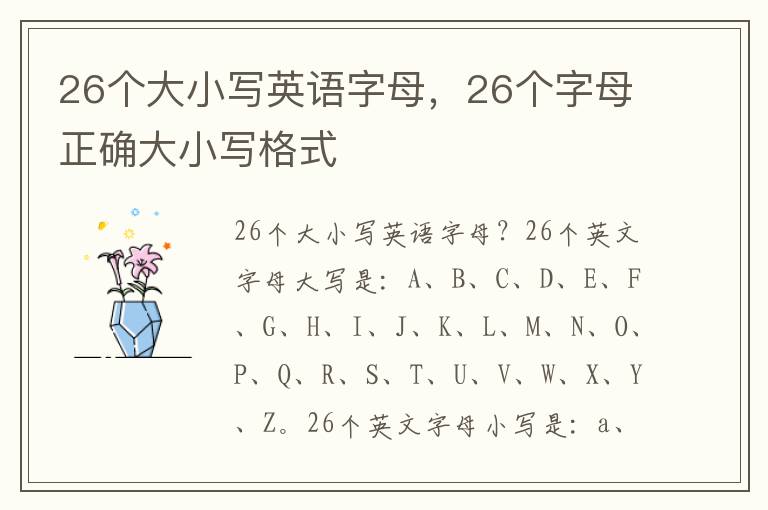 26个大小写英语字母，26个字母正确大小写格式