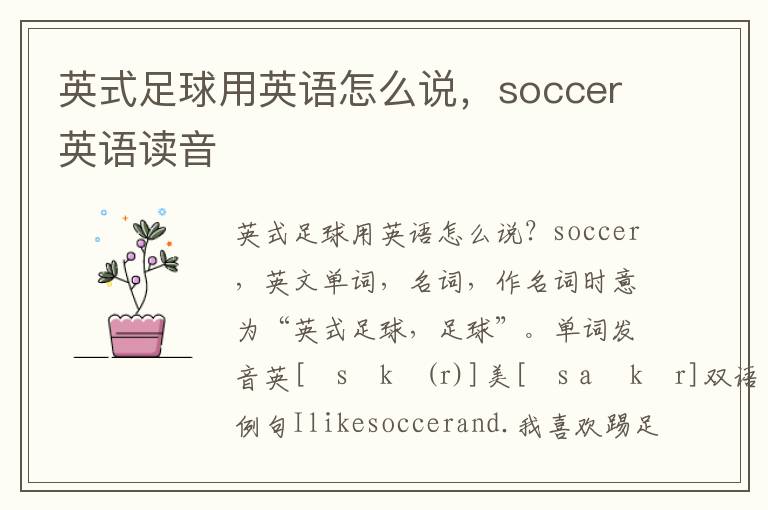 英式足球用英语怎么说，soccer英语读音